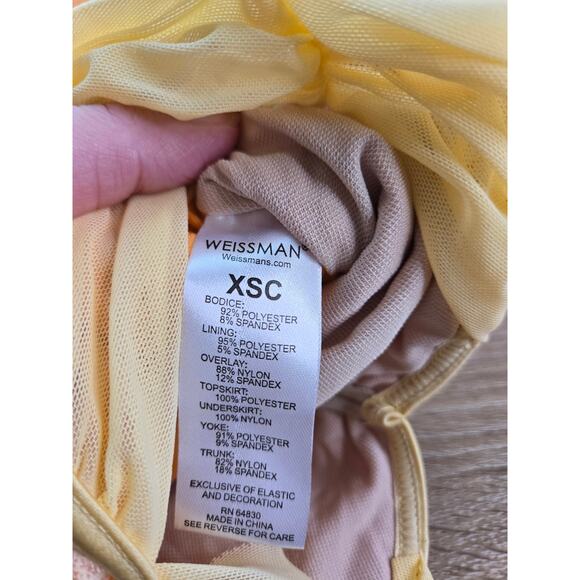 WEISSMAN Showtime 17022 Orange Floral Lace Sequin Tutu Dance Costume XSC 4/5 - Picture 4 of 15